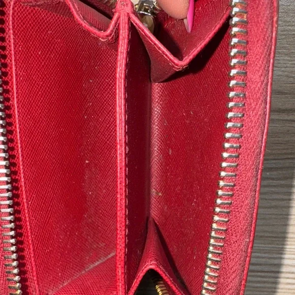 Prada Crimson Leather Zip Wallet - Picture 6 of 8